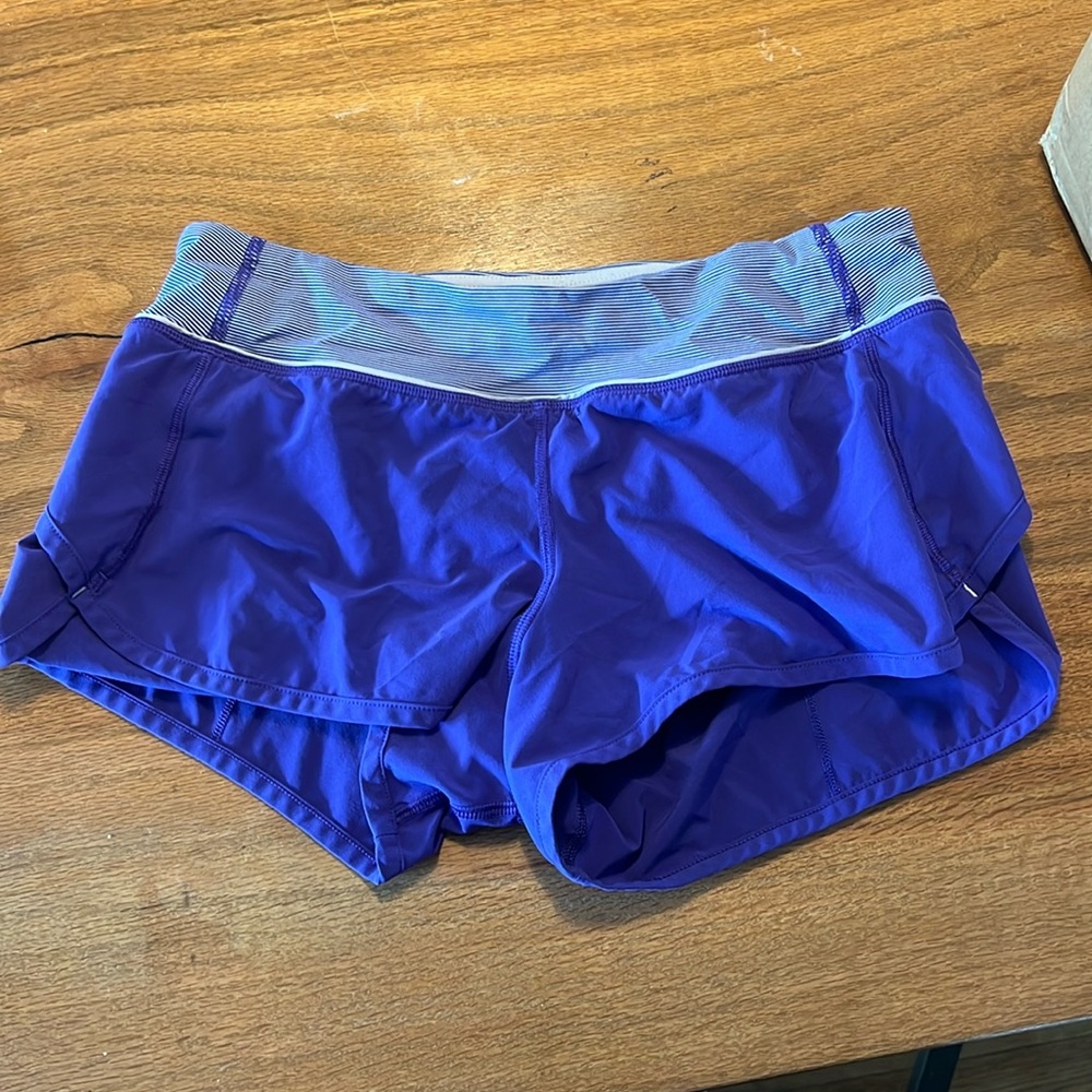 purple lululemon size 4 shorts low rise